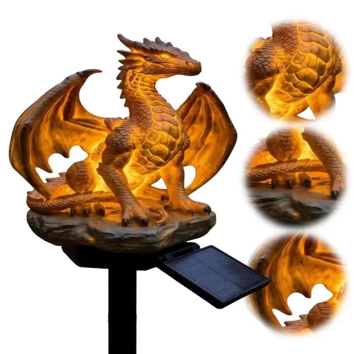 Lampe solaire Dragon d'extérieur à économie d'énergie, forme gothique unique pour la décoration de la maison, de la cour, de la pelouse, du porche et du balcon