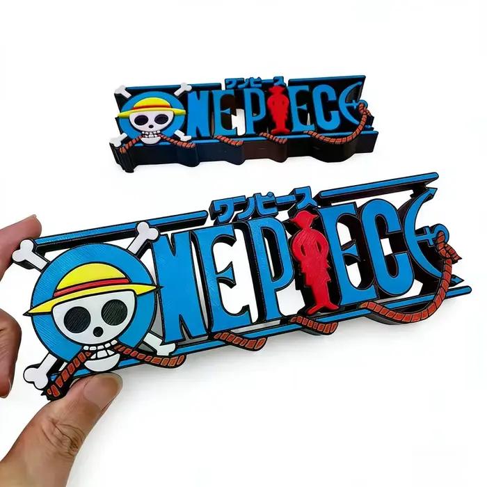 Figurine 3D imprimée One Piece Chapeau de Paille Logo Crâne 25cm – Décoration de Bureau, Ornement de Collection, Cadeau pour les Fans de One Piece