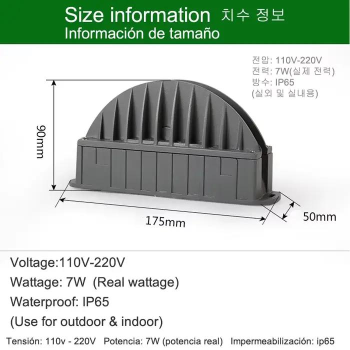 7W mur LED lampe fenêtres seuil lumière pour maison porte cadre couloir balcon Garage hôtel Restaurant KTV chambre IP67 220V 110V