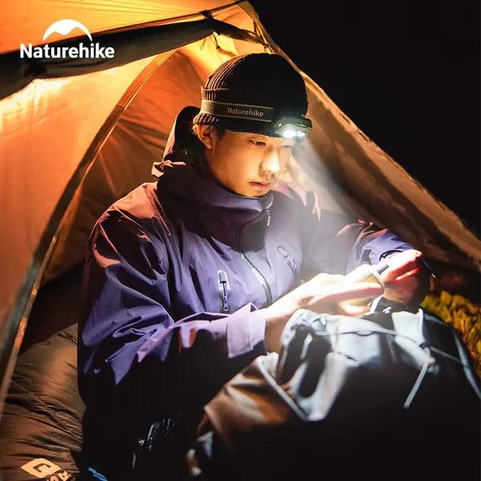Lampe frontale de camping Naturehike à induction intelligente, lumière LED pour la randonnée en plein air, étanche, ultralégère, avec bandeau réglable