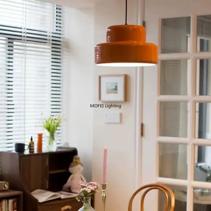 Nordique Orange minimalisme moderne verre suspension salle à manger