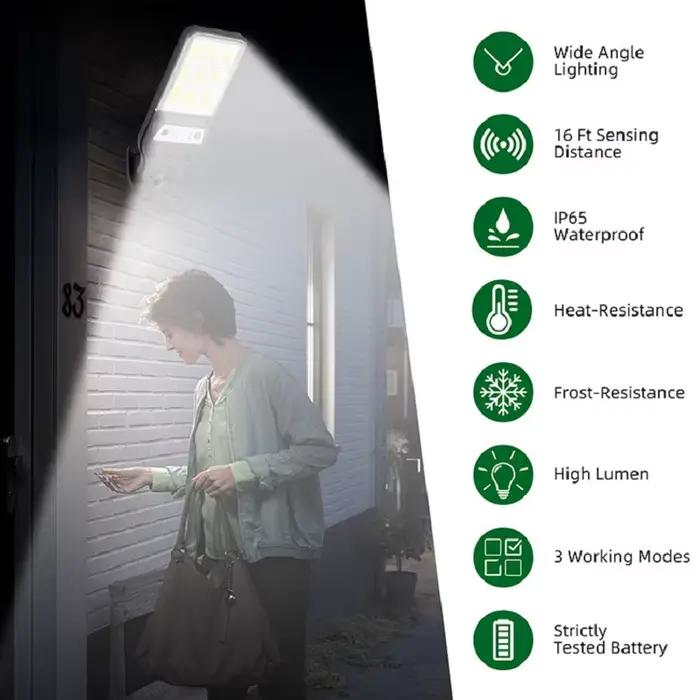 Puissant LED solaire extérieur LED cour applique murale 3 Modes corps humain Induction jardin terrasse porte de Garage éclairage public