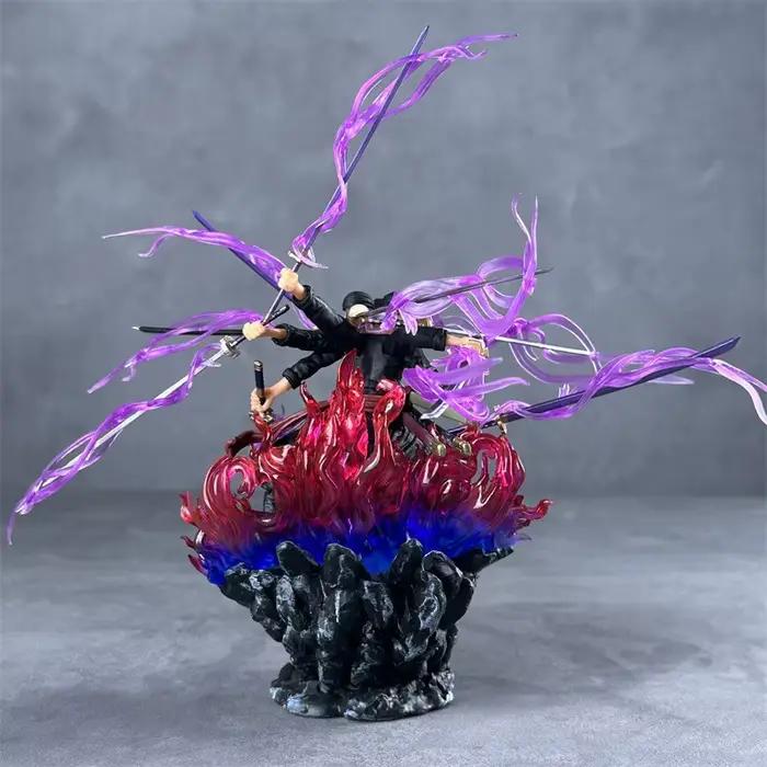Figurine de Dessin Animé One Piece de 24cm en PVC, Roronoa Zoro Gk, Trois Têtes et Six Bras, Neuf Flux Opaque, Ashura