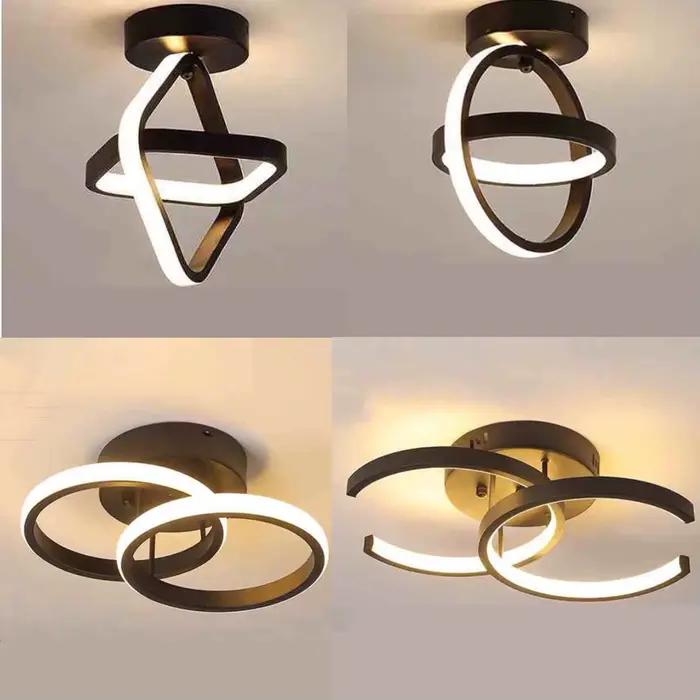 Plafond moderne à LEDs lumière 2 anneaux Design créatif plafonnier luminaires d'intérieur couloir balcon allée bureau