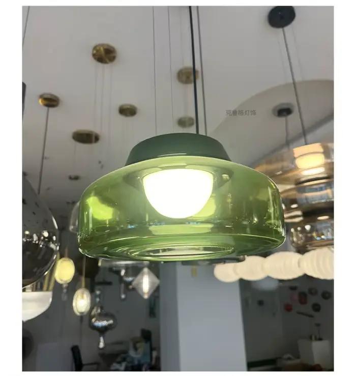 Lampe à suspension en verre gris fumé ambre décoratif moderne-plafonnier LED à la mode pour salon salle à manger