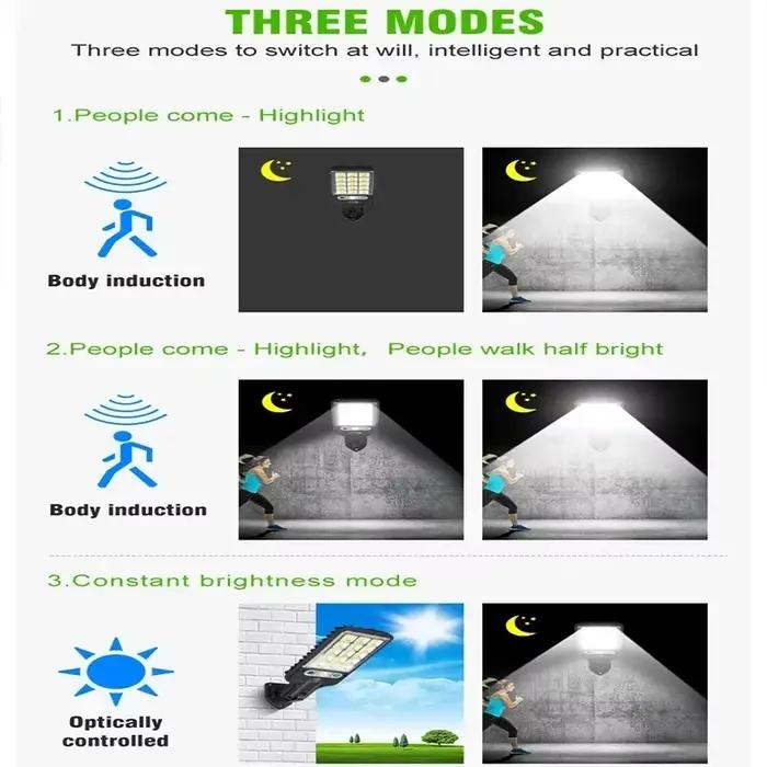 1/2/3/4 pièces lumières solaires extérieures 3 Modes 200COB lampadaire étanche capteur de mouvement éclairage de sécurité pour jardin Patio chemin cour