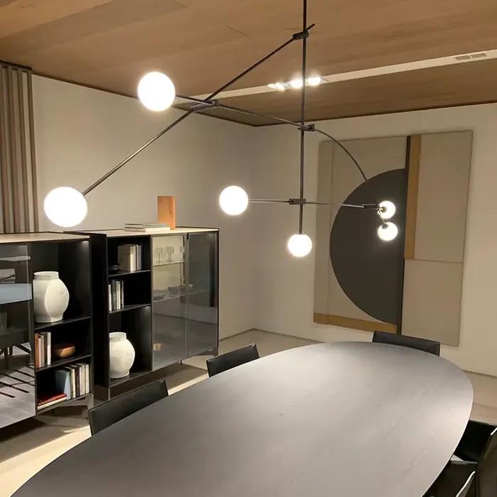 Lustre italien salon lampe design noir lumière minimaliste pour Restaurant chambre