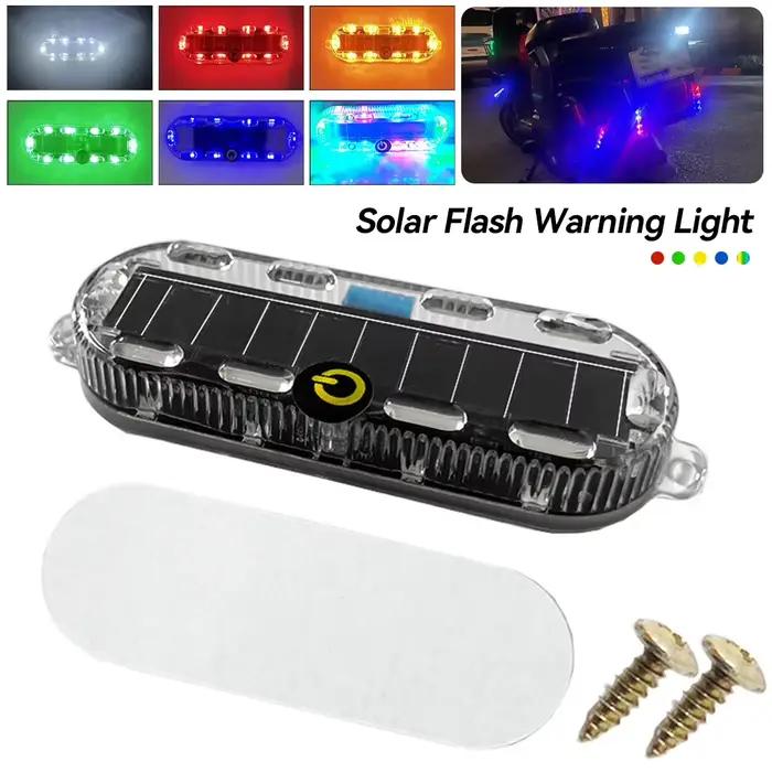 Lumière stroboscopique solaire d'avertissement de voiture, lumière d'urgence automatique, feu arrière de frein de camion de moto électrique, feux clignotants étanches