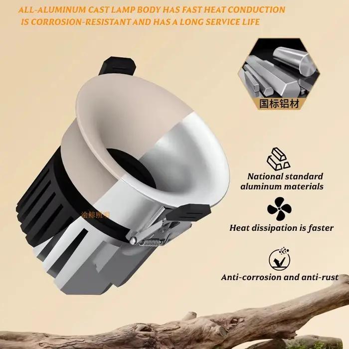 Lampe anti-éblouissement intégrée - Forme d'arc réglable 30 ° Plafonnier pour salon