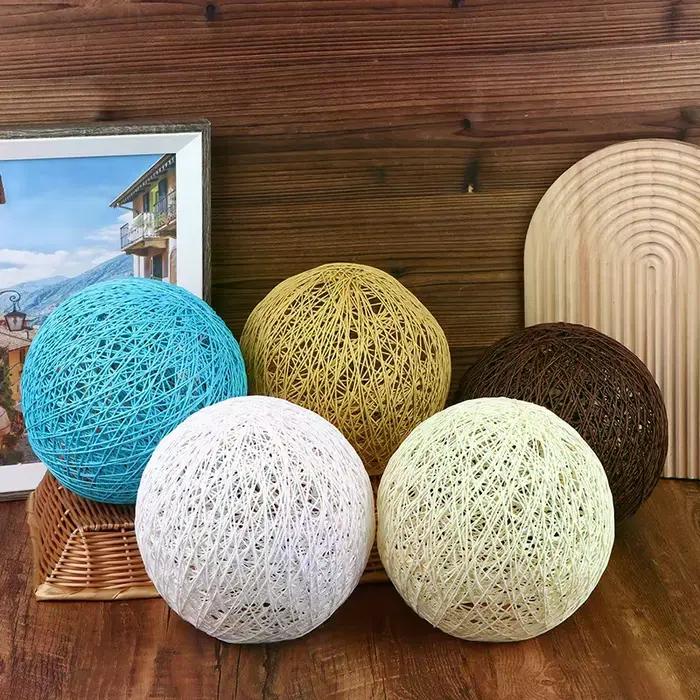 Abat-jour suspendu rond concis en rotin tissé à la main bambou style naturel pour décoration intérieure chambre salon bureau occasions spéciales