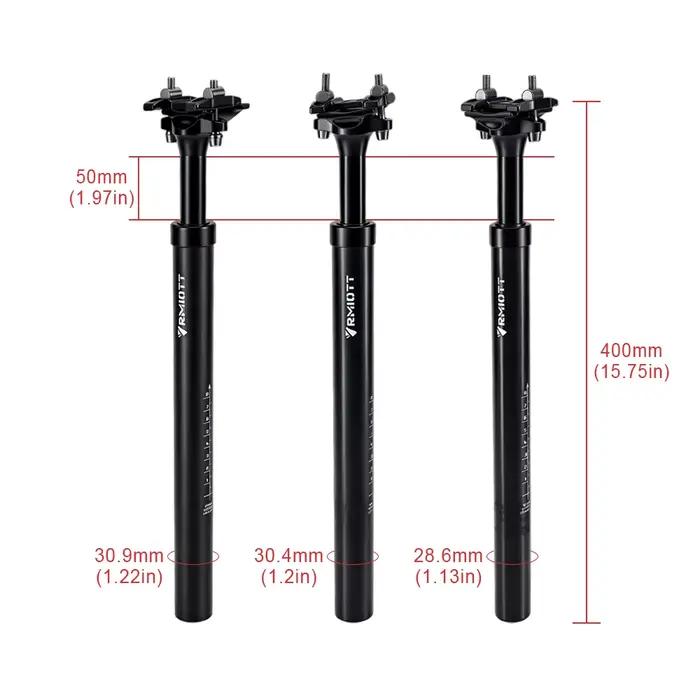 Tige de selle de vélo VTT à suspension réglable 28.6/30.4/30.9mm, amortissante pour VTT