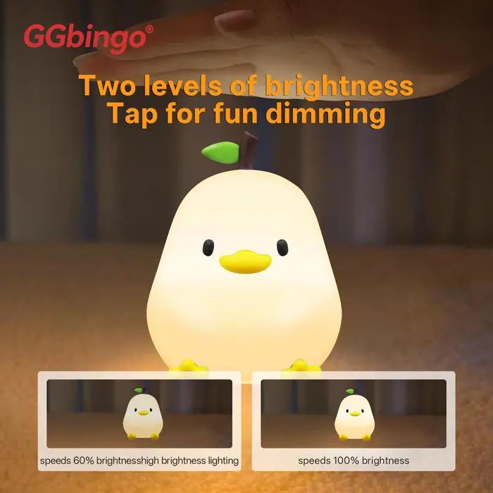 Capteur tactile RGB LED veilleuse mignon poire canard Hamster lampe en Silicone pour enfants USB Rechargeable chambre éclairage de chevet