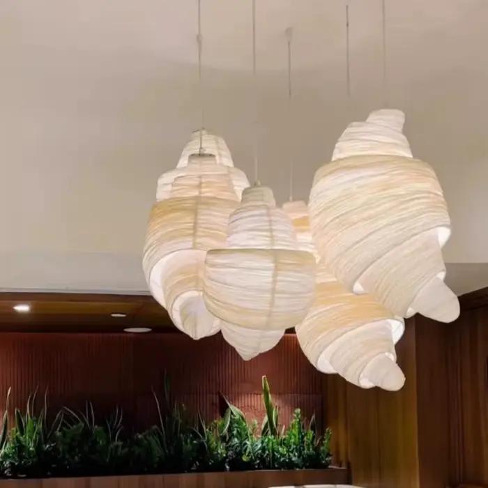 Lampe suspendue créative de style japonais en tissu LED moderne pour salon, étude, chambre principale, hall d'hôtel, chambre d'hôtel occasions spéciales