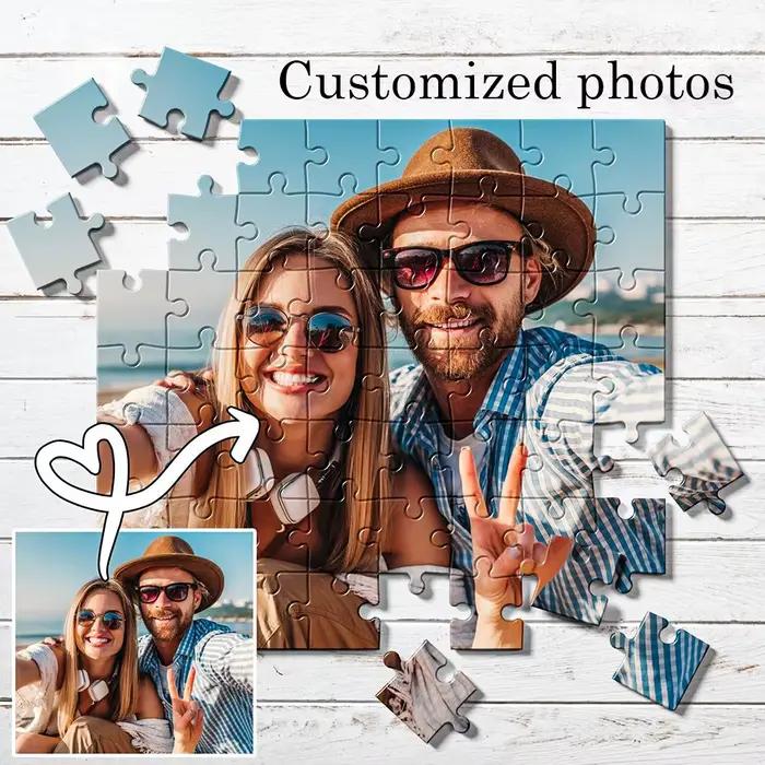 Puzzle personnalisé en bois 35/70/200/300/312/344/500/1314, puzzle d'image, puz commémoratif de célébration d'anniversaire et de mariage, 1 pièce