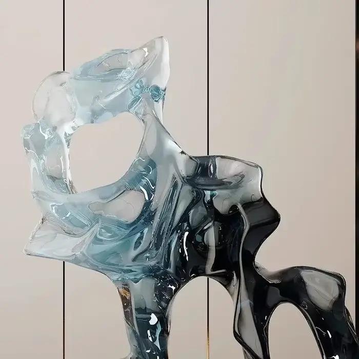 Lumière chaude de luxe, Simple, abstraite, haut de gamme, Sculpture, ornement, étagère, cadeau, salon, porche, armoire à vin, décoration