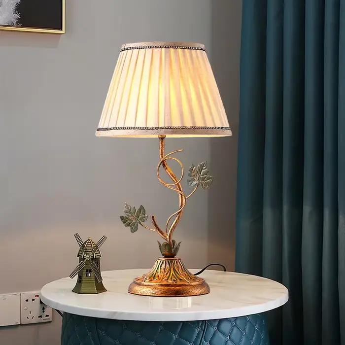SANDYHA lampe de Table en céramique nordique tissu Art abat-jour lumière LED pour chambre salon étude canapé