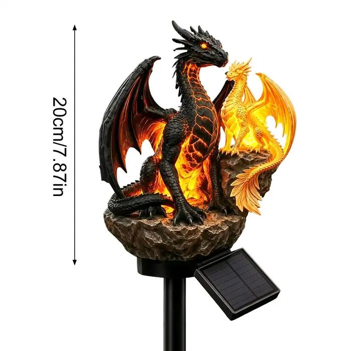 Lampes solaires Dragon pour l'extérieur, décoration de jardin, sculpture lumineuse, lampe solaire pour trottoir, pour propriétaires, jardiniers, paysagistes, allées