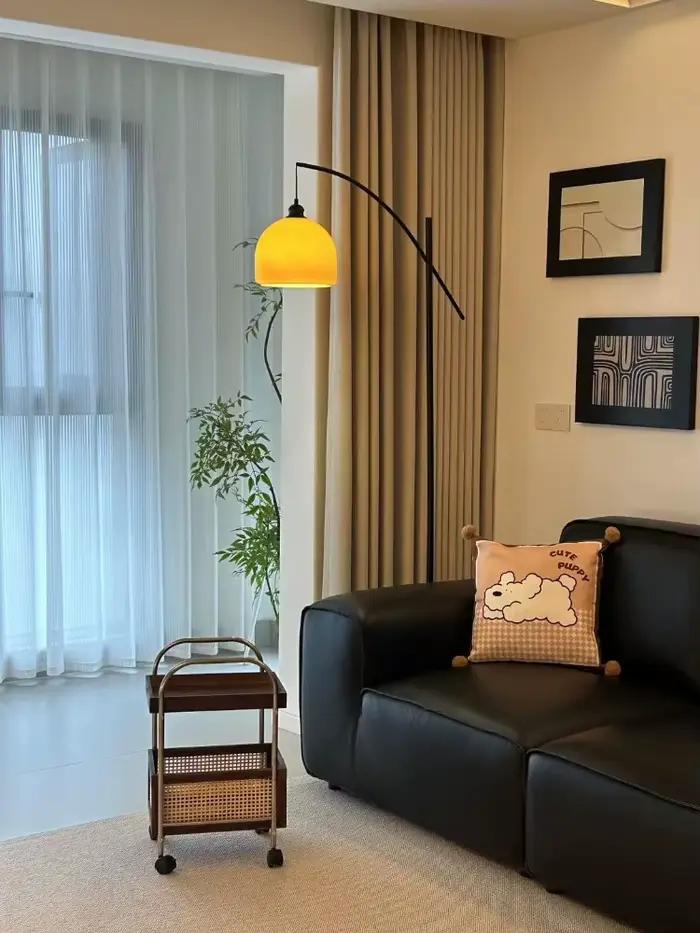 Abat-jour en verre Orange lampadaire rétro pêche lampadaires pour salon canapé chambre étude éclairage sur pied E27 décor à la maison