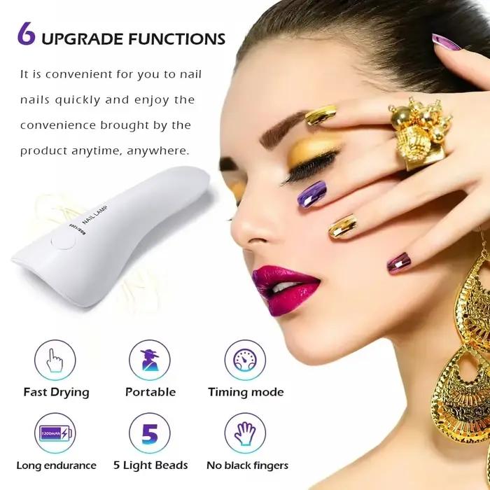 Lampe LED UV portative pour le séchage des ongles, Mini lampe de manucure Rechargeable, sèche-ongles à séchage rapide pour vernis Gel, outils de manucure