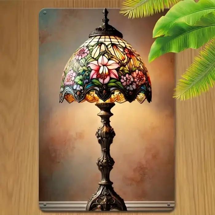 1 pièce Lampe de table en verre et enseigne murale en métal