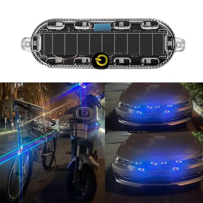 Lumière stroboscopique solaire d'avertissement de voiture, lumière d'urgence automatique, feu arrière de frein de camion de moto électrique, feux clignotants étanches