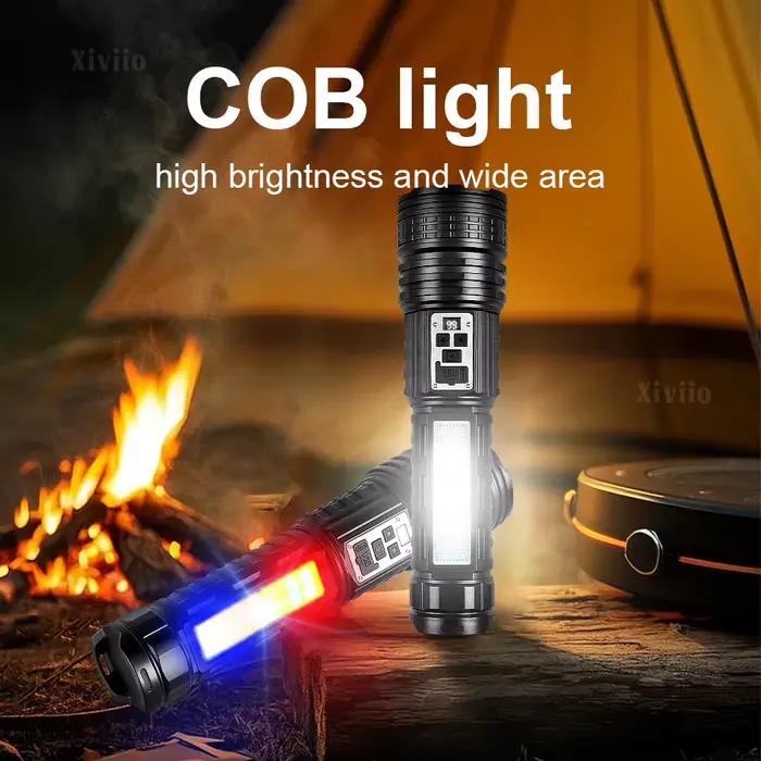 Lilde de poche haute puissance blanche / jaune lanterne tactique rechargeable avec une banque de puissance de lampe en torchie lampe torche ultra puissant chasse torche led ultra puissante lampe torch