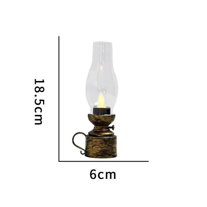 Lampe à huile LED rétro - Lanterne décorative vintage à piles pour la maison