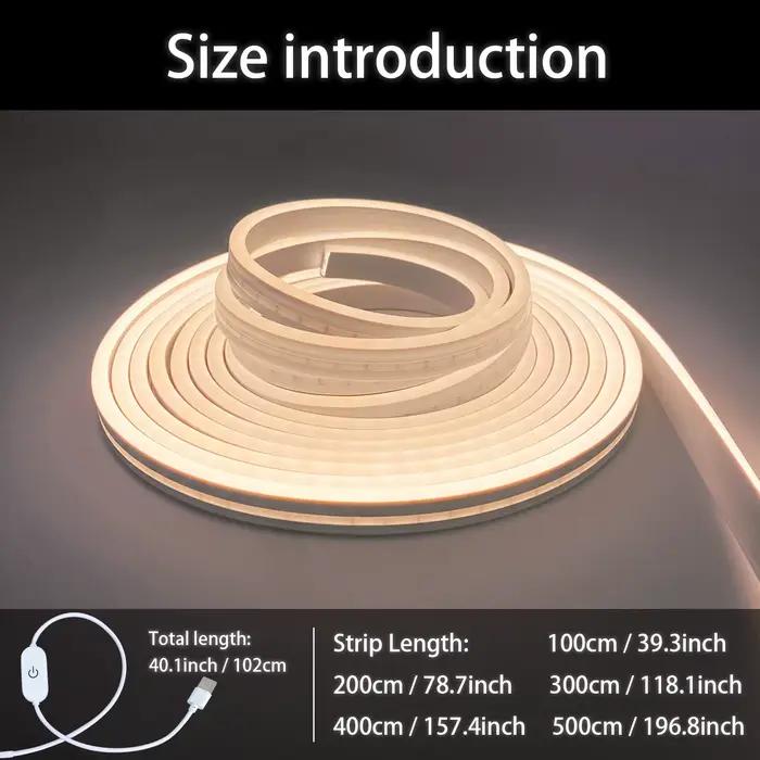 Bande lumineuse LED néon, interrupteur à capteur tactile intelligent, panneau néon à intensité variable, ruban Led Flexible, corde étanche, Tube, lampe rétro-éclairé, décor