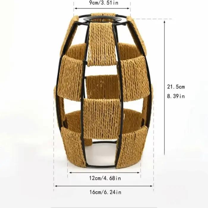 Abat-jour tissé au design vintage, luminaire suspendu inspiré du cannage