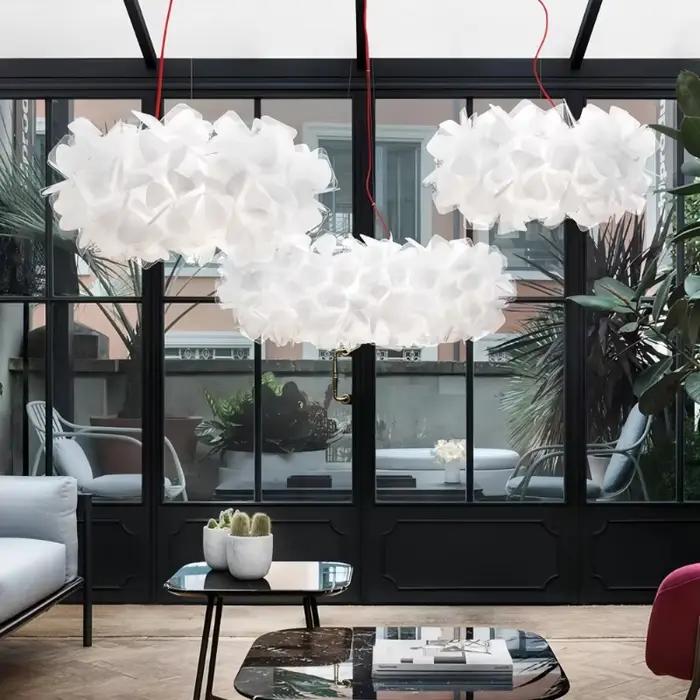 Art italien fleur pétale Style suspension nordique nuages Led lustre pour salon salle à manger chambre décoration de la maison luminaire