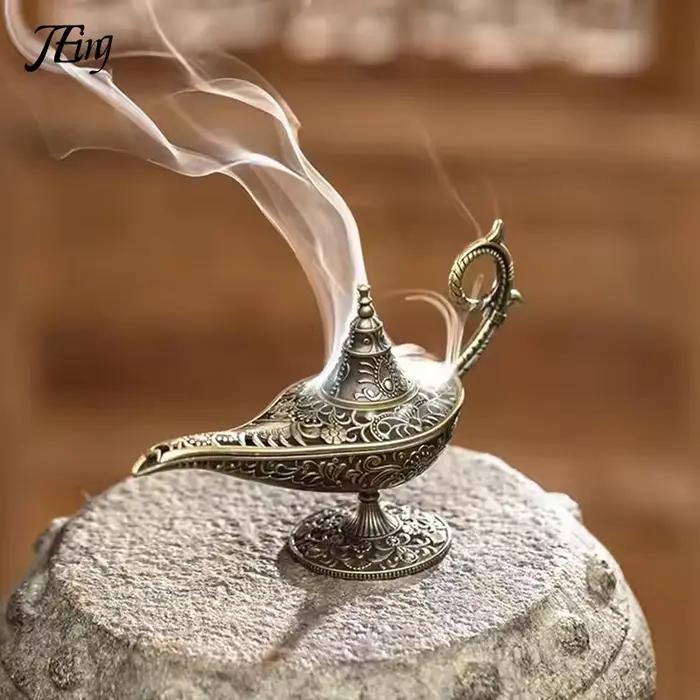 Brûleur d'encens en métal de lampe de style antique