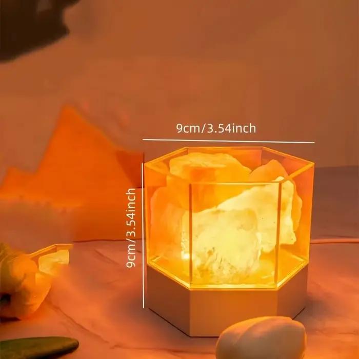 Lampe en pierre de sel LED, lampe de nuit en cristal faite à la main, petite lampe de table, idéale pour la salle de yoga, la méditation, la chambre à coucher, le salon, la décoration