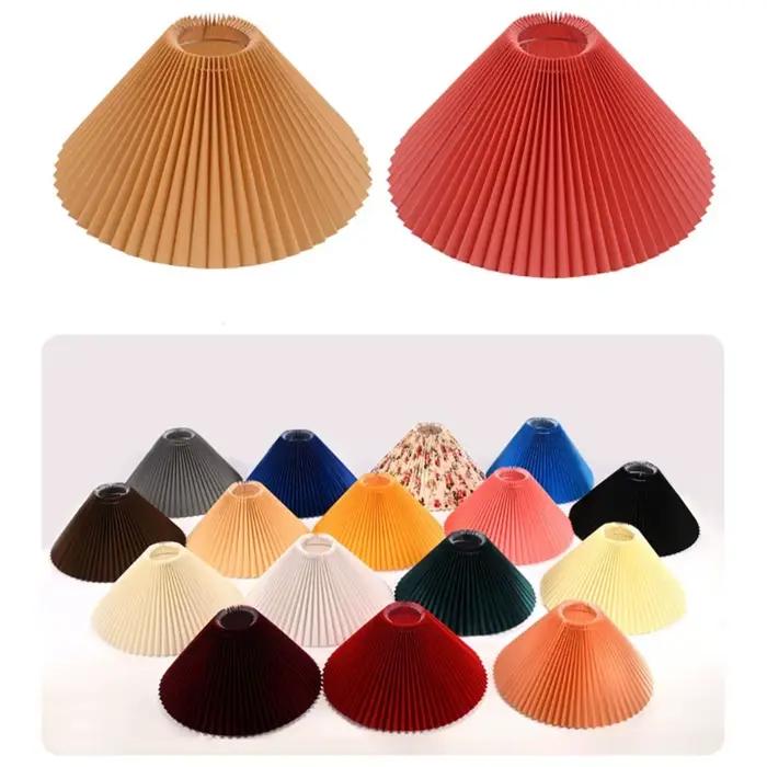 Lampe de Table en tissu abat-jour plissé minimaliste lampadaire couverture lavable moderne applique