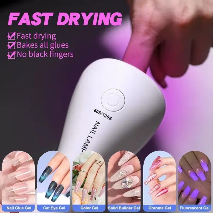 Lampe LED UV portative pour le séchage des ongles, Mini lampe de manucure Rechargeable, sèche-ongles à séchage rapide pour vernis Gel, outils de manucure