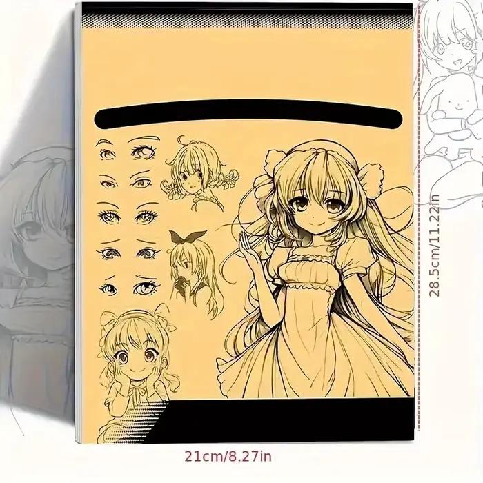 Livre de dessin d'art au trait de personnages d'anime pour débutants, 48 pages de contours simples dessinés à la main pour le traçage et la pratique de la peinture, 1 pièce