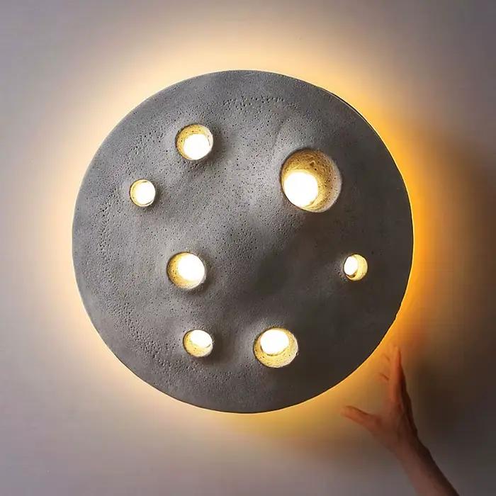 Applique Murale Extérieure Étanche Design Créatif Lune Spatiale, Style Nordique, pour Couloir et Villa, Inspirée par les Créateurs Célèbres sur Internet