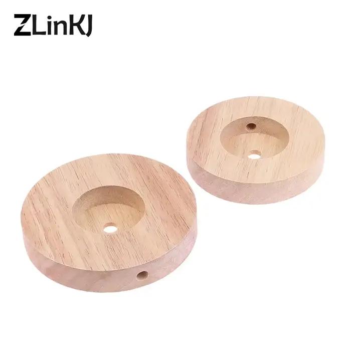 Base de lampe de Table ronde en bois massif