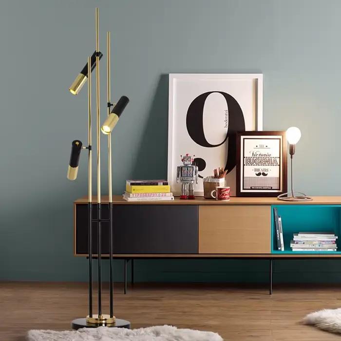 Lampe LED autoportante en fer au design nordique, éclairage d'intérieur, avec intervalles réglables, disponible en noir et en or, luminaire décoratif de plafond, idéal pour un salon, une chambre à cou