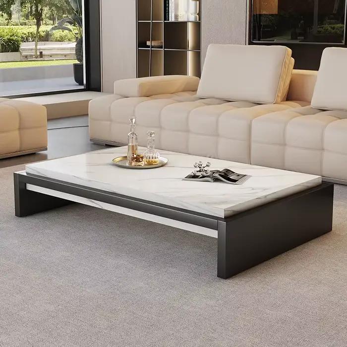 Table basse rectangulaire pour salon, style épuré, grande table à livres, mobilier de luxe haut de gamme pour la maison