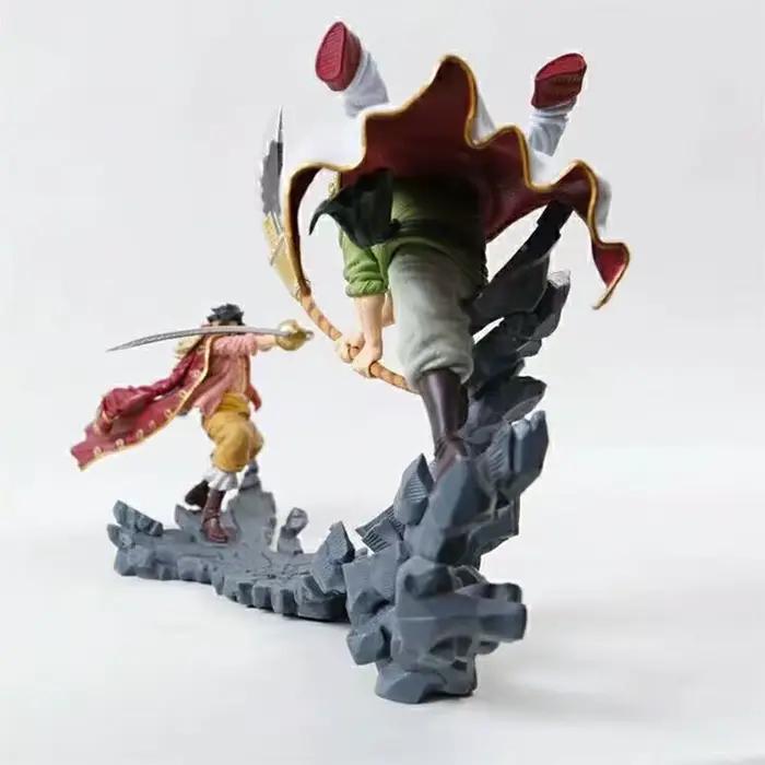 Anime une pièce figurine de combat Gol D Roger VS Edward Newgate barbe blanche modèle d'action scène Collection Figuras jouets Statue cadeau