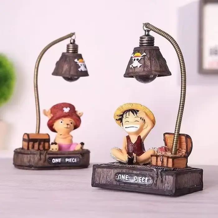 Veilleuse One Piece Luffy Tony Chopper, petite figurine de dessin animé de haute qualité, ornement de bureau créatif, cadeau pour hommes et femmes