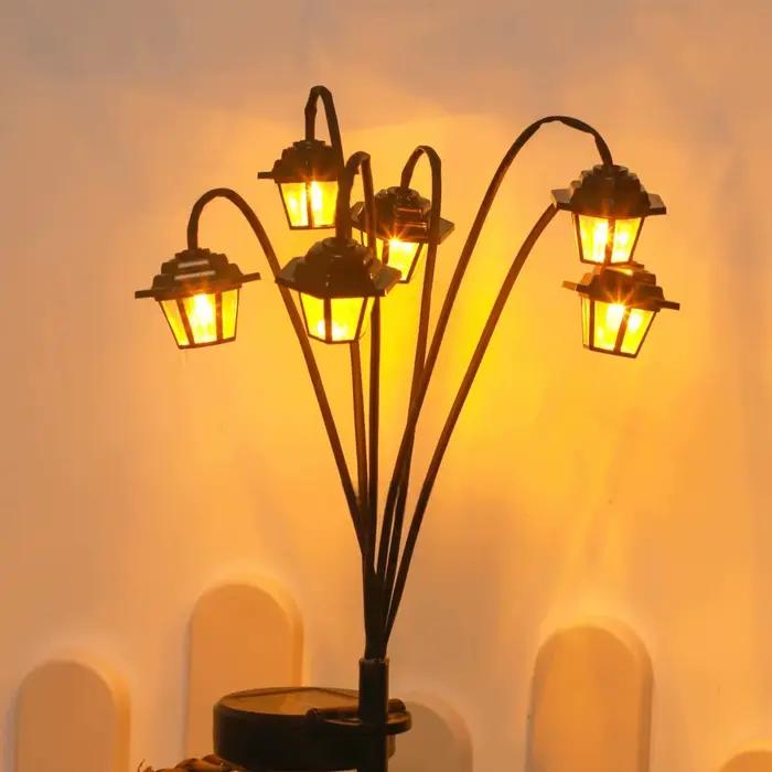 Lanterne rétro lumière décorative à énergie solaire 6 LED