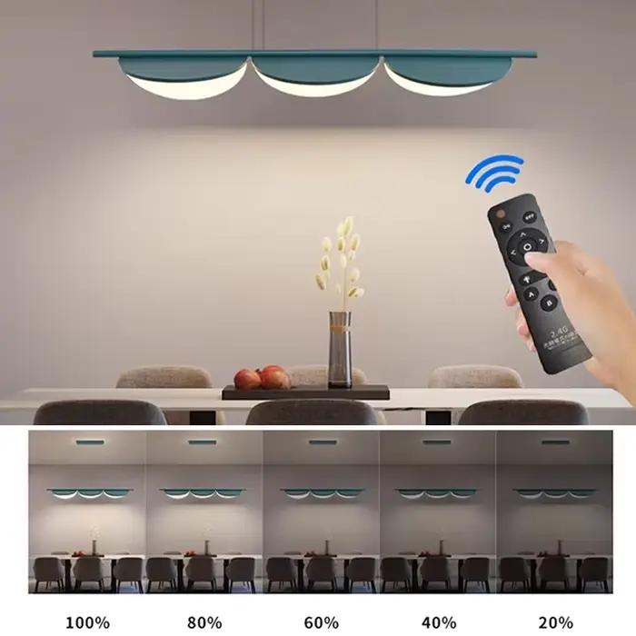 Style italien design restaurant feuille lustre moderne protection des yeux longue bande lumineuse chambre luminaires décoratifs