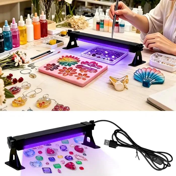 Lampe UV LED 395nm à lumière violette USB, lampe de polymérisation sans ombre pour colle, huile verte, fabrication de bijoux en résine DIY