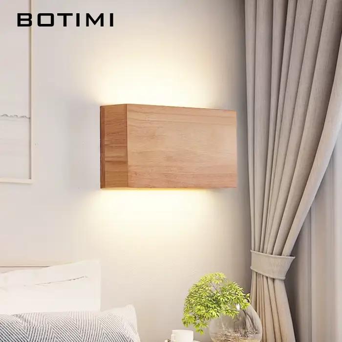 Applique murale LED en bois naturel pour la décoration de la maison