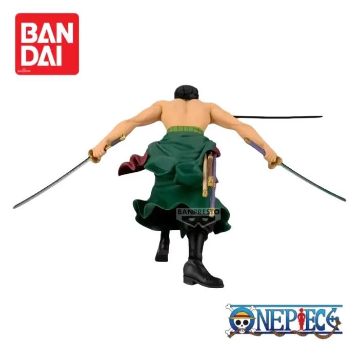 En stock, figurine d'action originale Bandai One Piece Banpresto Roronoa Zoro, modèle de figurine d'anime, ornements, 100% authentique