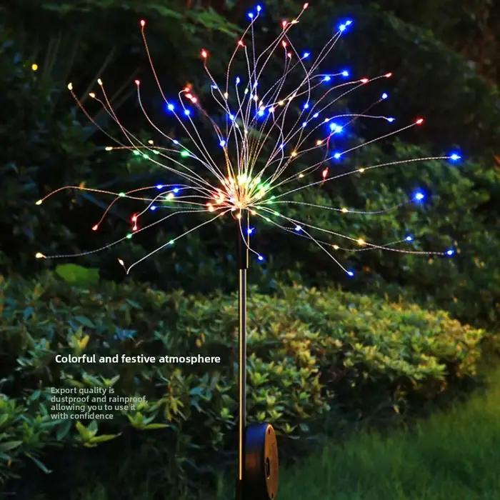 Lampes solaires LED en forme de feux d'artifice