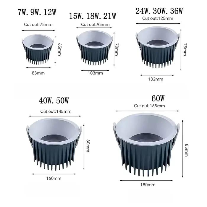 Lampe LED encastrée pour plafond, étanche ip65, pour salle de bain, éclairage décoratif pour la maison, AC110V220V, 60w, luminaire spot