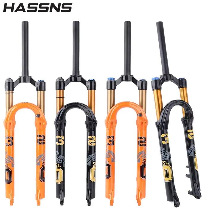 Fourche de suspension VTT HASSNS S32L 26 pouces 27,5 pouces 29 pouces, fourche de suspension à air pour vélo, commande manuelle, fourche de VTT 100 mm