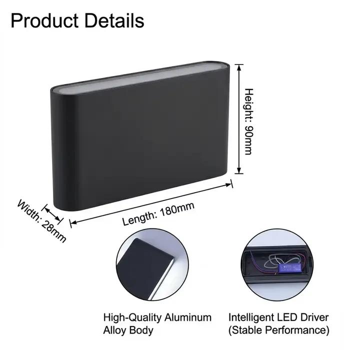 Appliques murales modernes minimalistes 6W/12W en aluminium